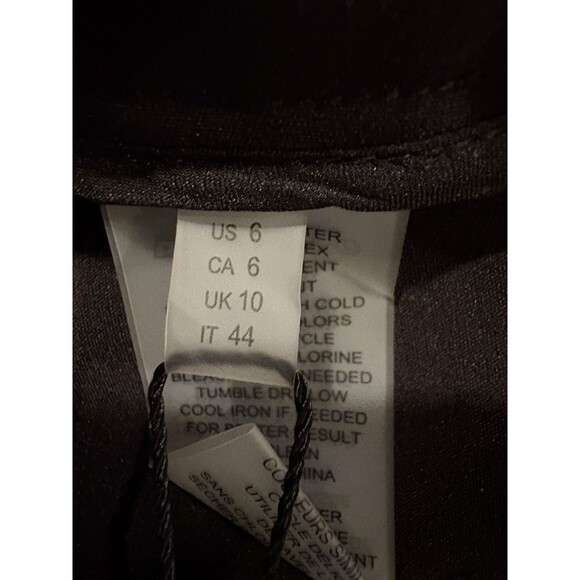 Elie Tahari women Crepe Button Straight Leg Trouser Pant sz 6 Black 31" ins $295 - Picture 9 of 10